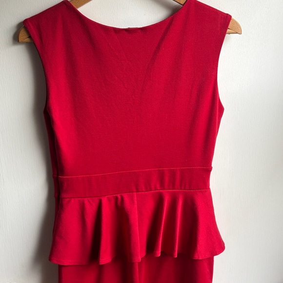 Enfocus Studio Vibrant Red Peplum Mini Dress - Picture 8 of 10